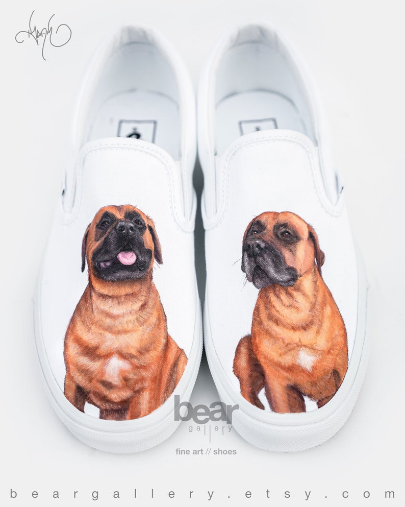 Custom Painted Dog Vans Shoes Hand Painted Dog Shoes Pet Etsy
