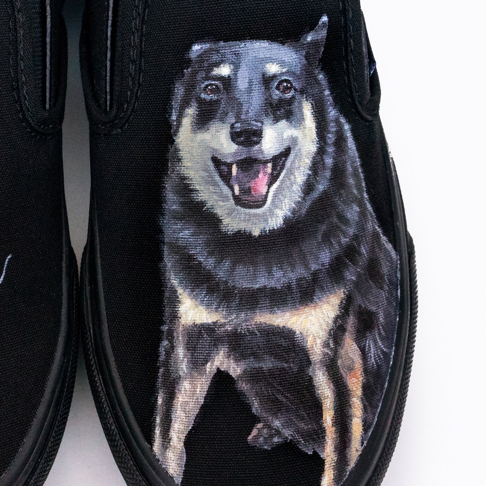 Custom Painted Dog Portrait Vans Shoes Custom Pet Portraits Etsy