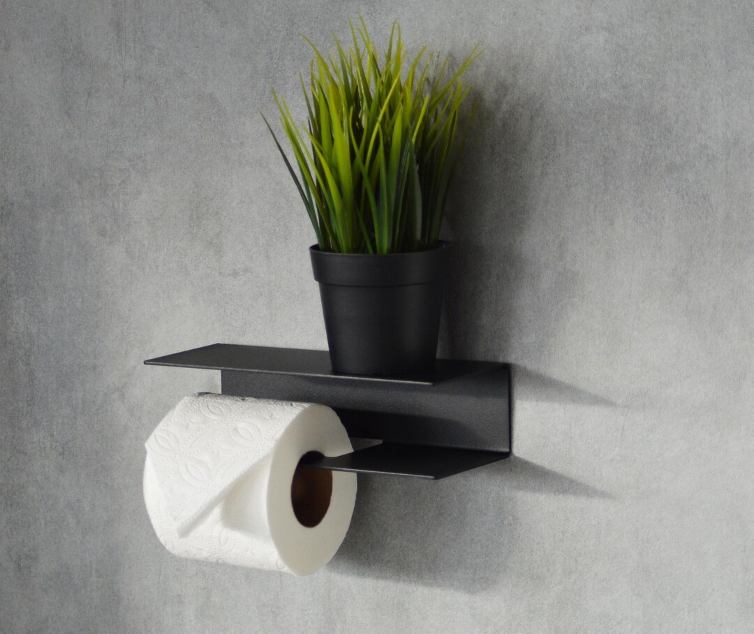 Black Toilet Holder, Modern Toilet Paper Dispenser, Bathroom ...