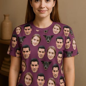 Picture Shirt with Faces, Personalized Photo Shirt, Custom Face T-Shirt, Dog Face T-Shirt, Couple Matching Shirt, Gift for Him, Photo Shirt