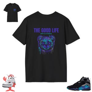 Matching Shirt For Nike Air Jordan Retro 8 Aqua Black Purple Sneaker Match Tee Good Life VIII Sportswear T-Shirt Sneakerhead Streetwear OG