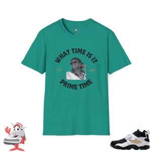 Matching Shirt Nike Air Diamond Turf Emerald What Time Prime Time T-Shirt Deion Sanders Coach Prime Sneaker Match Streetwear Black Green