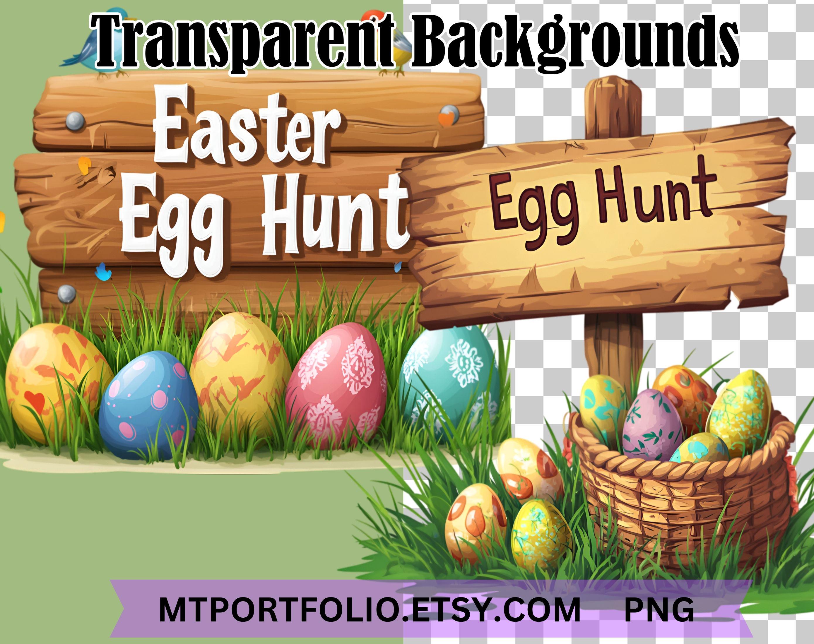 Easter Wooden Sign Clipart Vintage Easter Egg Hunt Rustic Wood Sign PNG ...