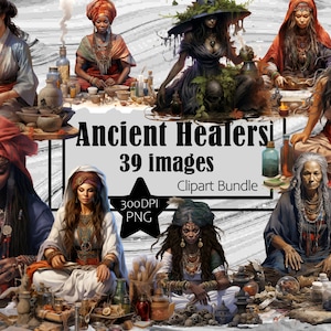 Ancient Healers - Xamã Voodoo Sacerdotisa Herbalista Tribal Gráficos Transparentes Licença Comercial ~Download Digital Sublimação