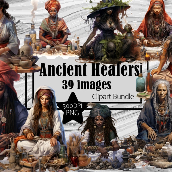 Ancient Healers - Shaman Voodoo Priestess Tribal Herbalist Graphics Transparent Commercial License ~Digital Download Sublimation