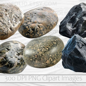 Rocks Clipart River Rocks PNG Graphic Obsidian Image Transparent Commercial License Digital Download Sublimation Zen Rock Stack Junk Journal image 3