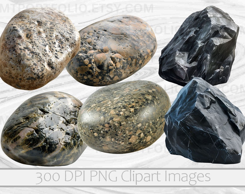Rocks Clipart River Rocks PNG Graphic Obsidian Image Transparent Commercial License Digital Download Sublimation Zen Rock Stack Junk Journal image 3
