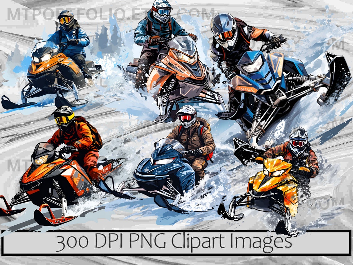 Snowmobile Clipart Snow Machine PNG Winter Snow Mobile Bundle PNG ...