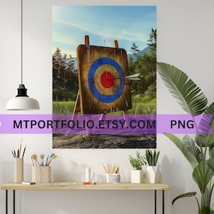 Archery Target Printable Art Archery Bullseye Wall Art Archery Practice Arrow Target Dorm Room Wall Art Modern Art - Instant Download