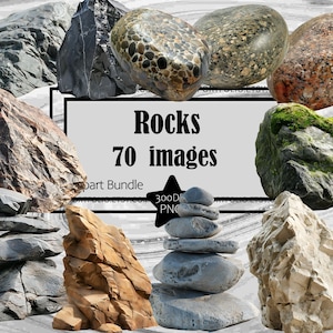 Rocks Clipart River Rocks PNG Graphic Obsidian Image Transparent Commercial License Digital Download Sublimation Zen Rock Stack Junk Journal image 1