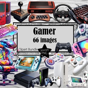 Clipart de jugador retro, regalo para jugador, clipart de neón, descarga digital, sublimación, diario basura, juegos de consola, nostalgia de jugador vintage