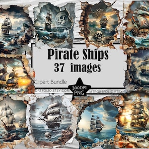 Clipart bateau pirate pirate rustique art mural PNG Portail pirate PNG usage commercial Clipart Pirate Tshirt Decor Pirate Sticker Bundle graphique