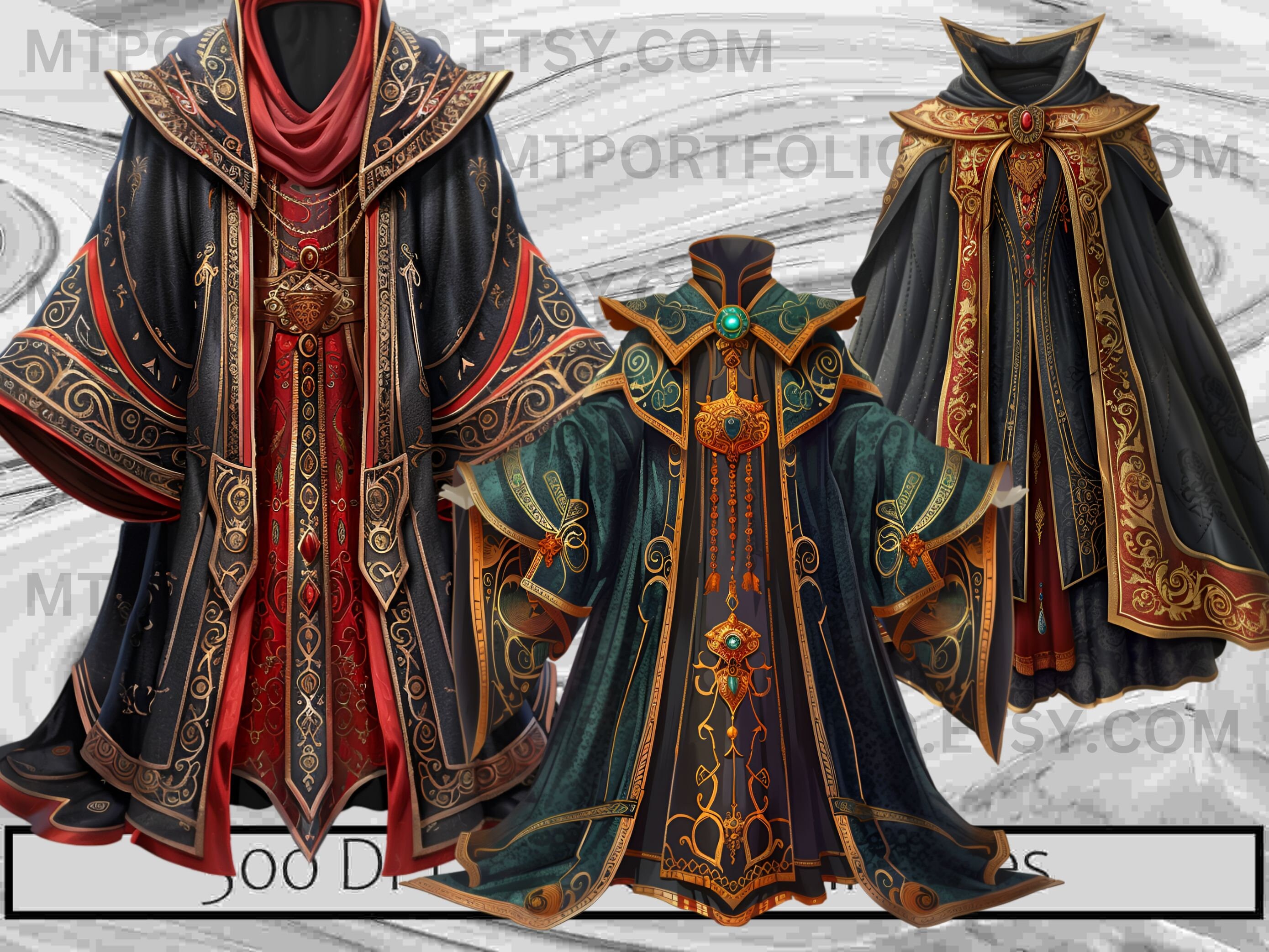 Mage With Robe Wizard Robes Clipart Magic Cloak PNG Cosplay Robe Clipart Digital ...
