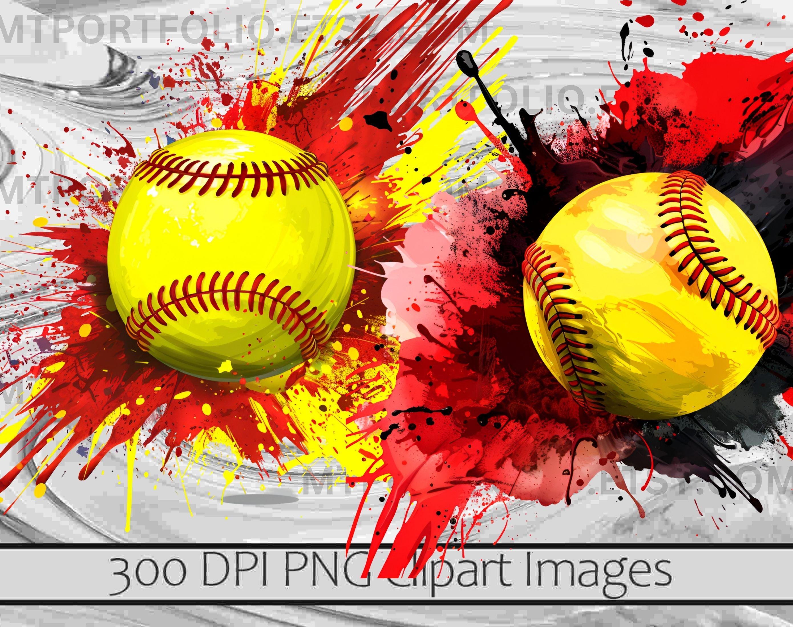 Softball Paint Splash PNG Clipart Baseball Paint Splatter PNG Graphics ...