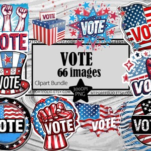 STEM Clipart VS verkiezing Clipart politiek rood wit blauw bundel PNG-afbeeldingen transparant commercieel gebruik Digitale Download sublimatie
