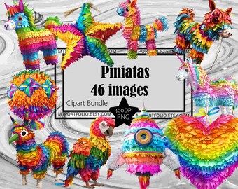 Piñata Clipart Piniata PNG Fiesta Party Clipart Digital Download Sublimation Birthday Party Invitation Junk Journal Clipart