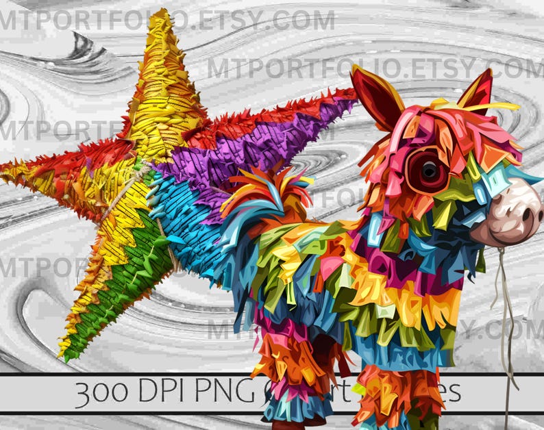 Pinata Text Piñata Clipart Piniata PNG Fiesta Party Clipart Digital Download ...