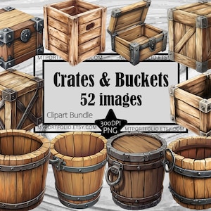 Houten emmer clipart houten kist afbeelding transparant commerciële digitale download sublimatie tijdschrift Renaissance papier scroll PNG