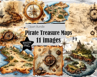 Piratpirater Teasure Hunt Map Clipart Fantasy Piratrullar Världskartor Havsdiagram Kartografi Skräpjournal Ö Scen PNG Transparent
