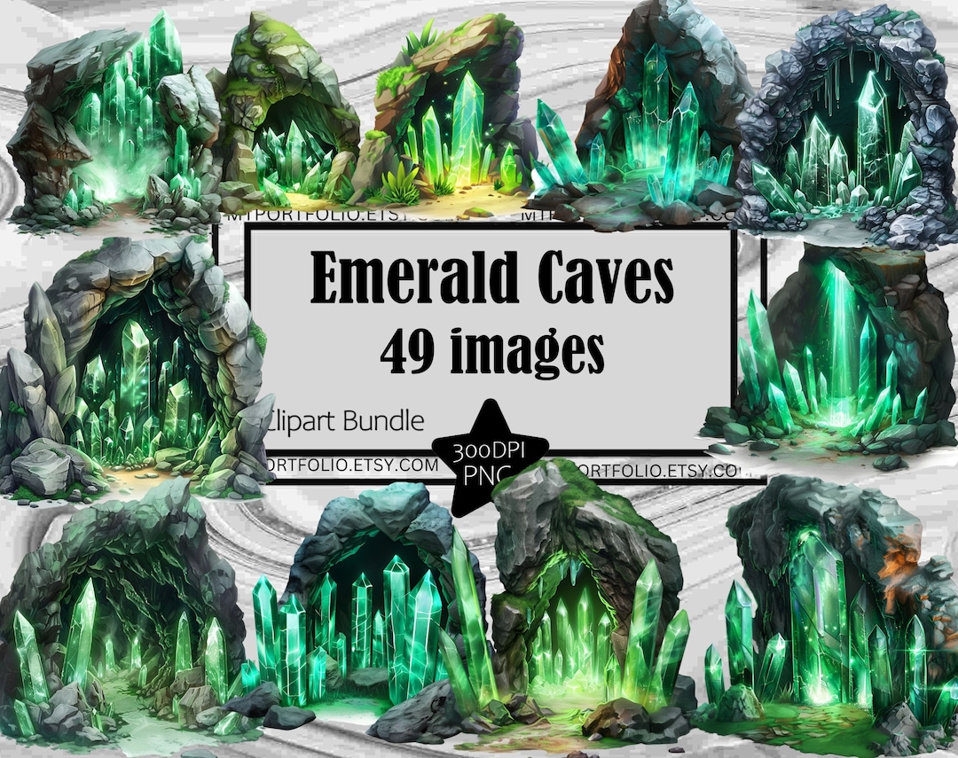 Emerald Cave Clipart Crystal Cave Geode Cave Emerald Portal PNG