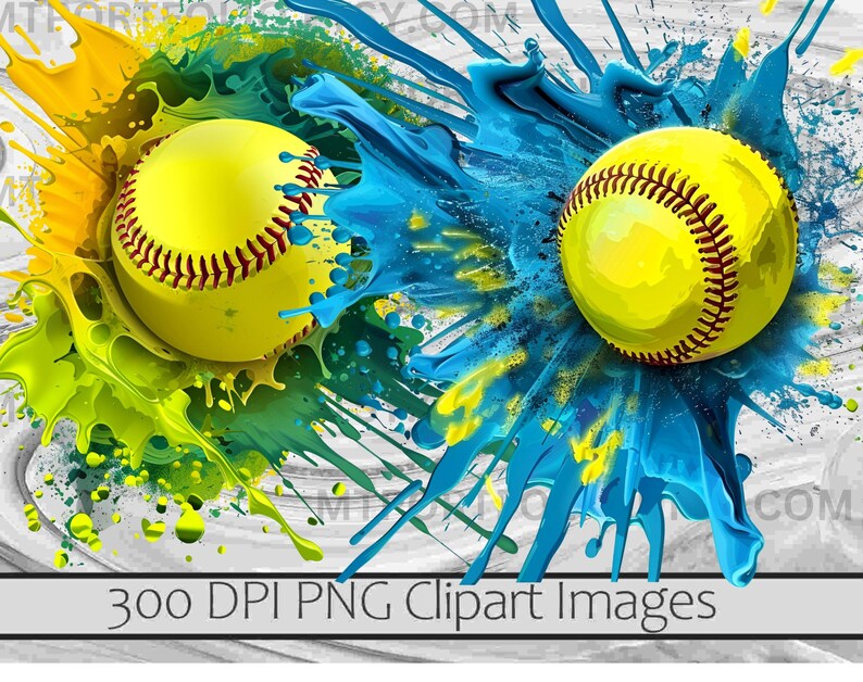 Softball Paint Splash PNG Clipart Baseball Paint Splatter PNG Graphics ...