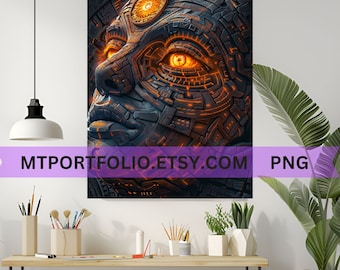 Futuristic Human Face Printable Art - Cybernetic Girl - Robot Android Woman Wall Art Sci-fi Sifi  Cyborg - Instant Download