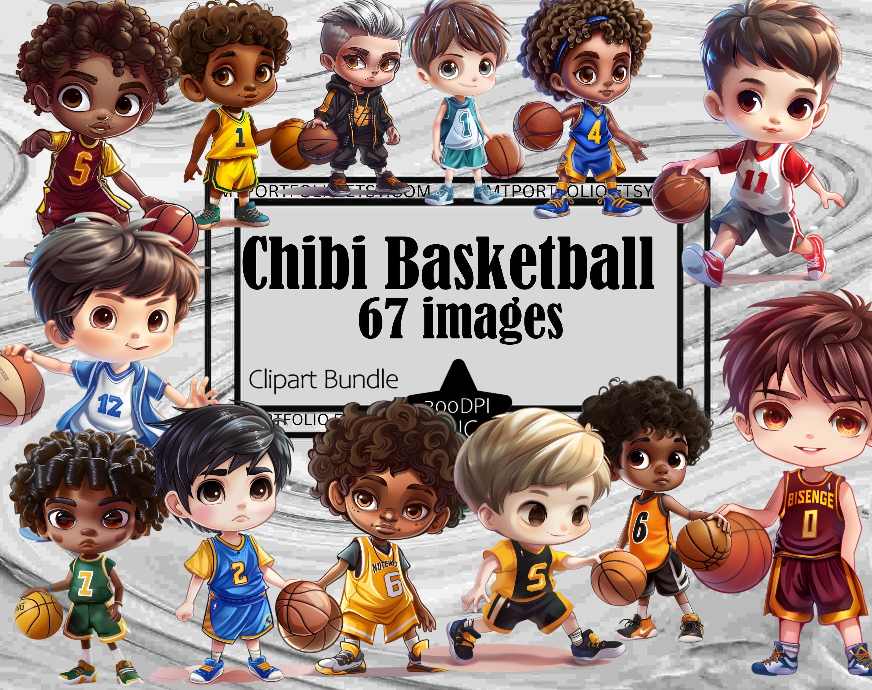 Basketball Clipart Chibi Basketball Player Png Digital Download PNG ...