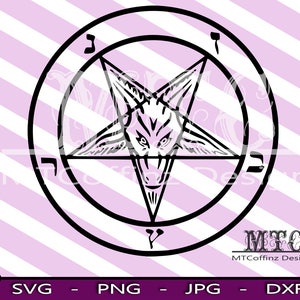 Pentagrama de Baphomet - SVG - Archivos de corte Silhouette Cameo Cricut - DESCARGA INSTANTÁNEA