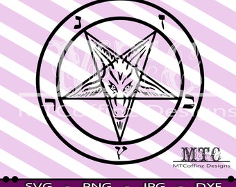Baphomet Pentagram - SVG - Cutting Files Silhouette Cameo Cricut - INSTANT DOWNLOAD
