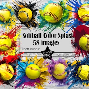 Softbal verfplons PNG-afbeeldingen Honkbal verfspatten PNG-afbeeldingen transparante commerciële digitale download sublimatie tijdschriftbundel
