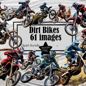 Dirtbike Clipart Motocross PNG Bundle PNG Grafiken Transparent Kommerzielle Nutzung Digital Download Sublimation Journal