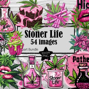 Cannabis Cake Clipart Weed Cupcake PNG Stoner Marijuana Bundle PNG Graphics Transparent Commercial Use Digital Download Sublimation Journal image 1
