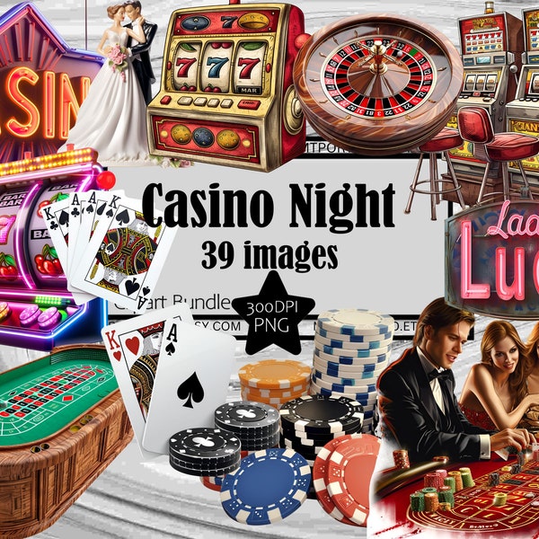 Casino Clipart Lady Luck Vegas PNG Graphics Transparent Commercial Use Digital Download Sublimation Junk Journal PNG Slot Machine Gambling