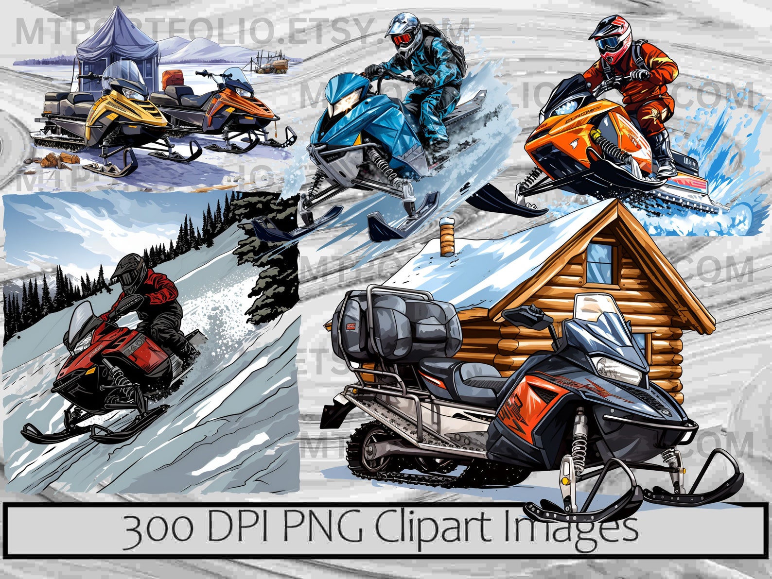 Snowmobile Clipart Snow Machine PNG Winter Snow Mobile Bundle PNG ...