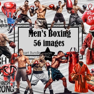 Boxen Clipart Boxer Kämpfer PNG Bundle PNG Grafiken Transparent Kommerzielle Digitaler Download Sublimation Journal Boxsack Boxhandschuhe