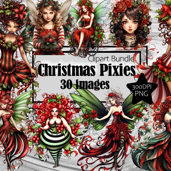 Noël élégantes fées fées Fae Graphics licence commerciale transparente Incl. ~ Téléchargement numérique Sublimation Junk Journal