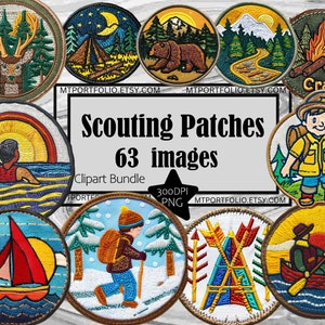 Scouting patch clipart verdienste badge patch PNG ronde prestatie patch grafische bundel transparant commerciële Instant Download sublimatie