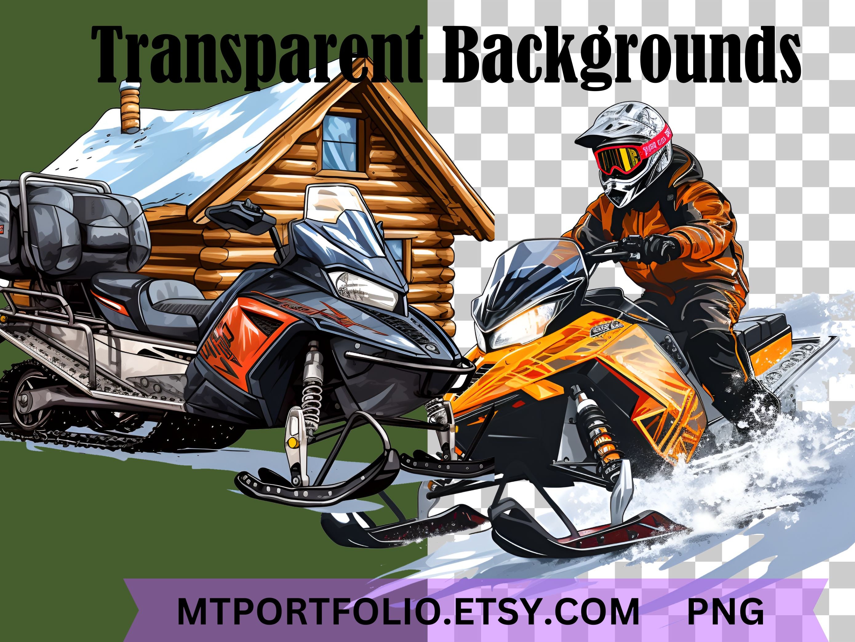 Snowmobile Clipart Snow Machine PNG Winter Snow Mobile Bundle PNG ...