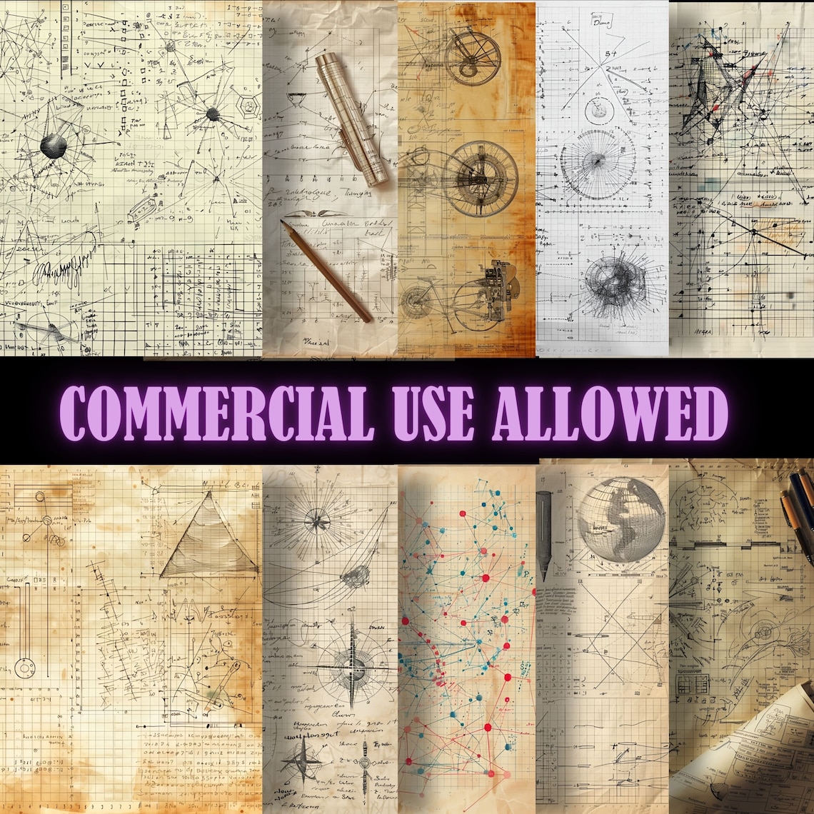 Graph Paper Blueprints Math Drawings PNG Printable Schematic Vintage ...