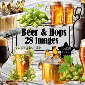 Imágenes prediseñadas de cerveza, gráficos de lúpulo, pared de cervecería, vaso de cerveza, arte rupestre, transparente, licencia comercial, descarga digital, sublimación, diario basura