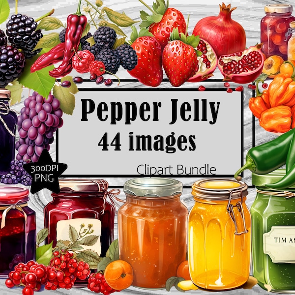 Pepper Jelly for Homestead and Hobby Farms Transparent Commercial Use ~Digital Download Sublimation Menu