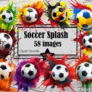 Voetbal verf splash PNG-clipart voetbal verfspatten PNG-afbeeldingen transparante commerciële digitale download sublimatie tijdschrift bundel