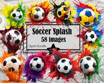 Soccer Ball Paint Splash PNG Clipart Football Paint Splatter PNG Graphics Transparent Commercial Digital Download Sublimation Journal Bundle