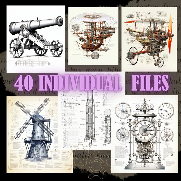 Steampunk Schematic Printable - Etsy