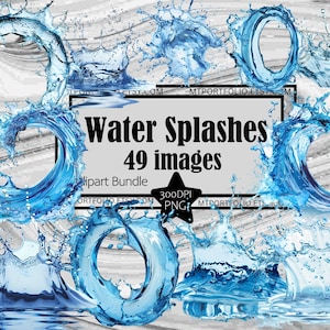 Water Splash PNG Clipart Water Drop Splatter PNG Grafica Trasparente Commerciale Download Digitale Sublimazione Journal Bundle