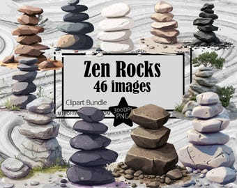 Rock Stack Clipart River Rocks PNG Graphic Image Transparent Commercial License Digital Download Sublimation Zen Rock Stack Junk Journal