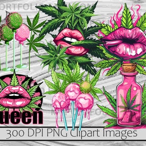 Cannabis Cake Clipart Weed Cupcake PNG Stoner Marijuana Bundle PNG Graphics Transparent Commercial Use Digital Download Sublimation Journal image 5