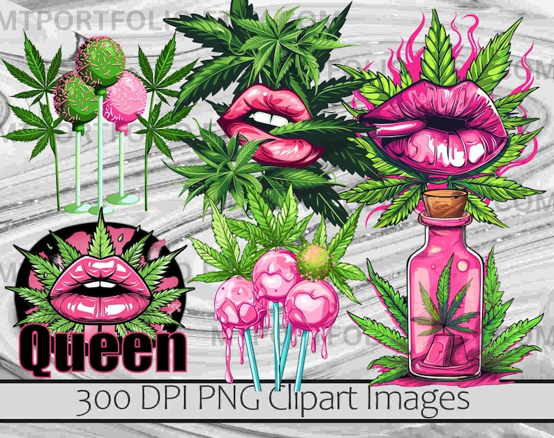 Cannabis Cake Clipart Weed Cupcake PNG Stoner Marijuana Bundle PNG Graphics Transparent Commercial Use Digital Download Sublimation Journal image 5