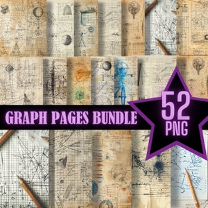 Graph Paper Blueprints Math Drawings PNG Printable Schematic Vintage Ephemera Mathematical Drawings Junk Journal Digital Paper Complex Math