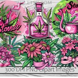 Cannabis Cake Clipart Weed Cupcake PNG Stoner Marijuana Bundle PNG Graphics Transparent Commercial Use Digital Download Sublimation Journal image 4